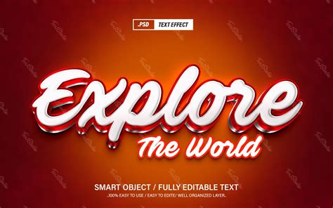 Explorez L Effet De Style De Texte Du Monde Fichier PSD Photoshop Gratuit