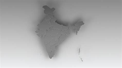 India Map With States 3D Model - TurboSquid 2243161