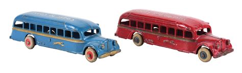 Lot Detail Lot Of 2 Passenger Buses By Arcade Gmc Greyhound