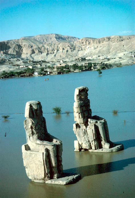 The Colossi Of Memnon At The Necropolis Of Thebes Egypt 1965 During