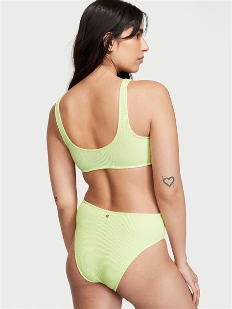 The Wave Yüksek Bel Cheeky Bikini Altı Buzlu Zeytin VS26442578 Victoria s Secret Swim