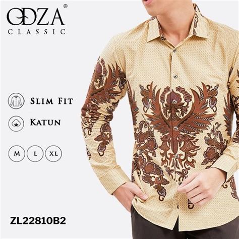 Jual Odza Classic Kemeja Batik Slimfit Modern Pria Lengan Panjang