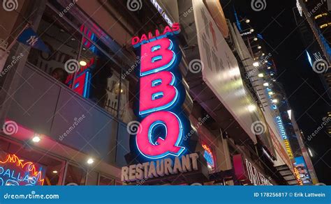 Bbq Grill At Manhattan Times Square New York City Usa April 2