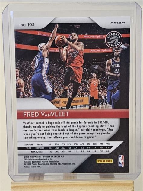 Panini Prizm Green Prizm Fred Vanvleet For Sale Online