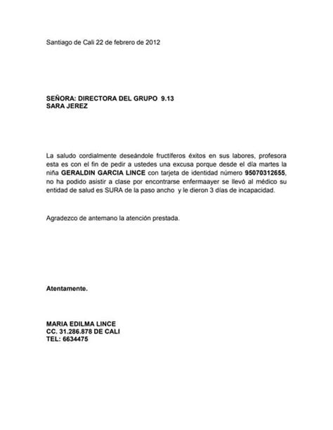 Formato Carta De Excusa Medica B Soalan Carta De Permiso O Excusa I