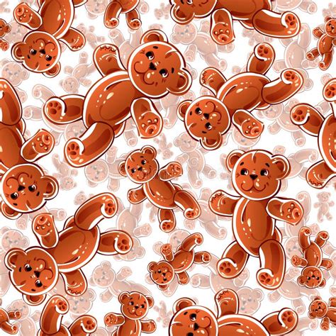 Teddy Bear Vector Seamless Pattern Stock Vector Illustration Of