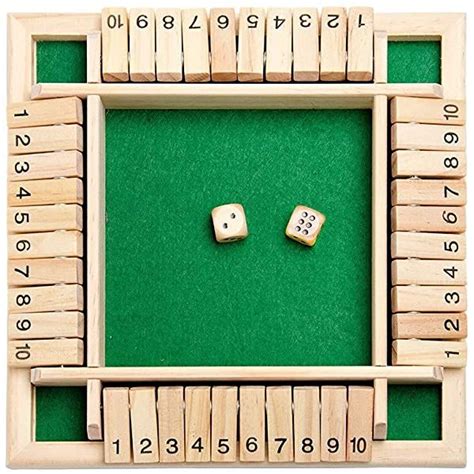 Taloit Holz Brettspiel Spieler Shut The Box Spiel W Rfelspiel Holz