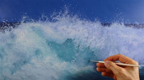 How to paint water - realistic splashing wave painting tutorial | Wave ...