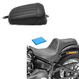 Set Doppel Sitzbank Gel Kompatibel Mit Harley Davidson Softail Street