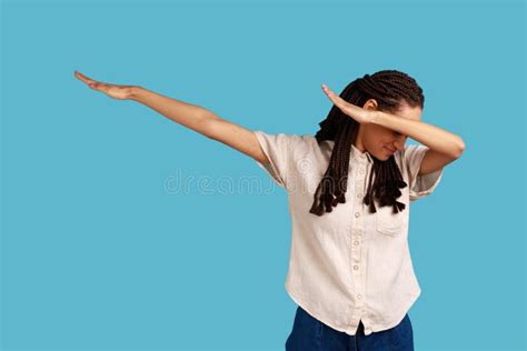 Woman with Dreadlocks Showing Dab Dance, Popular Internet Meme Pose ...