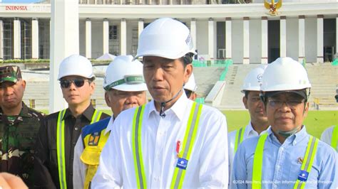 Keterangan Pers Presiden Jokowi Usai Tinjau Lokasi Lapangan Upacara HUT