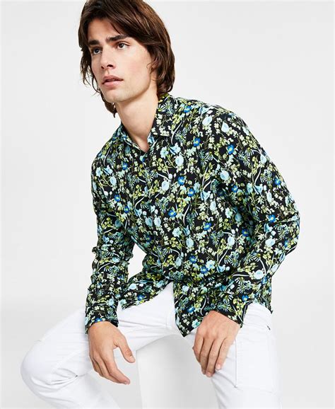 I N C International Concepts Regular Fit Floral Print Button Down