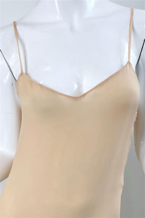 S Halston Couture Nude Silk Chiffon Semi Sheer Bias Cut Vintage S Dress For Sale At Stdibs