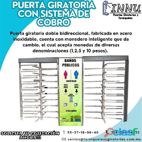 Puerta Giratoria Con Sistema De Cobro En Acambay Clasf Servicios