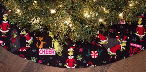 Christmas Tree Skirt-Tree Skirt-Grinch-Black Tree