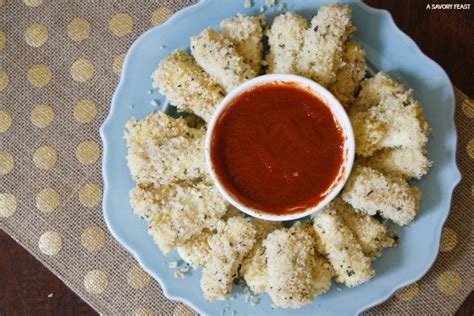 Healthier Mozzarella Cheese Sticks with Dipping Sauce - A Savory Feast