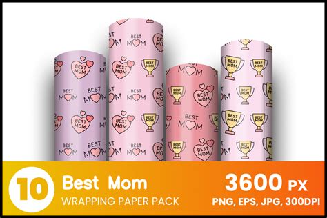 Best Mom Wrapping Paper Graphic By Fromporto · Creative Fabrica