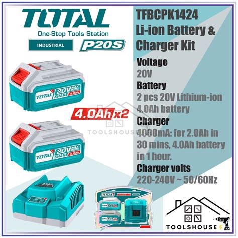 Total Tfbcpk Li Ion Battery Charger Kit Lazada