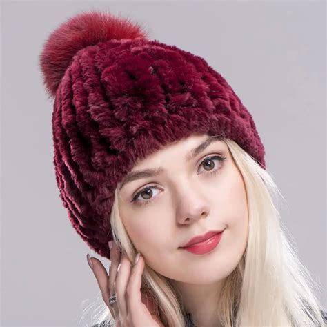 ZDFURS* трикотажные помпоном Шапки для Для женщин шапочки Твердые ...