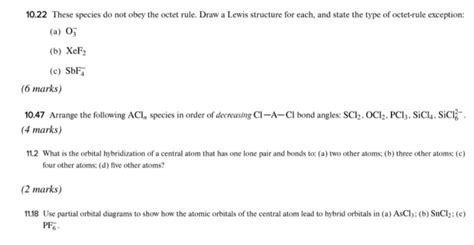 Solved 10 22 These Species Do Not Obey The Octet Rule Draw