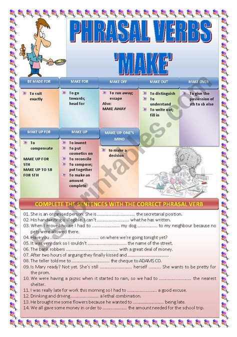 Phrasal Verbs Make Esl Worksheet By Knds