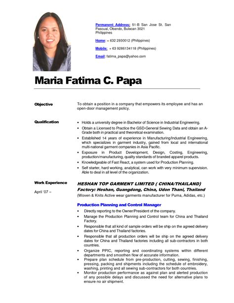 Philippines Resume Sample Resumesdesign Resume Resume Templates