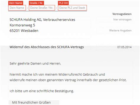Schufa Widerruf Vorlage Download Chip