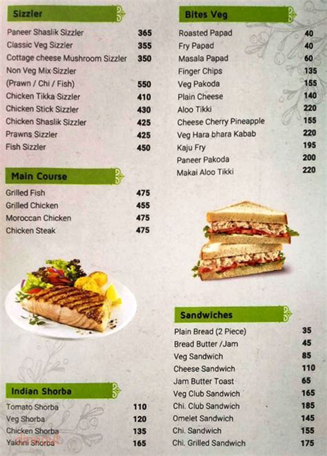 Menu Of The Coriander Leaf Kothrud Pune Dineout