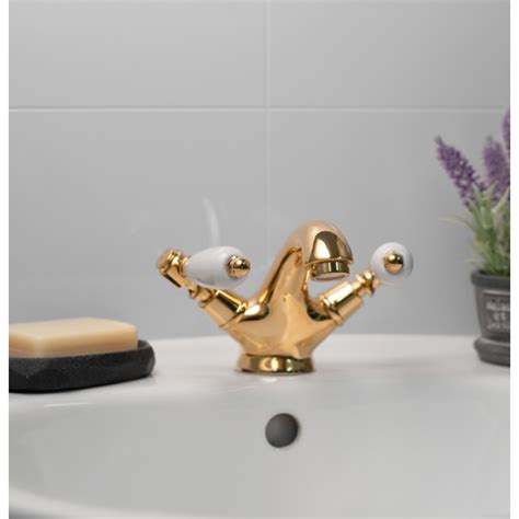 Deva Georgian Taps Basin Mixer Gold Pika Tools