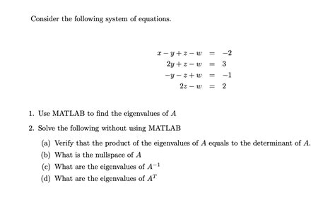Solved Consider the following system of equations. -2 X – y | Chegg.com 