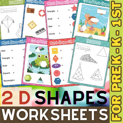 shapes worksheets trace draw match cut  paste