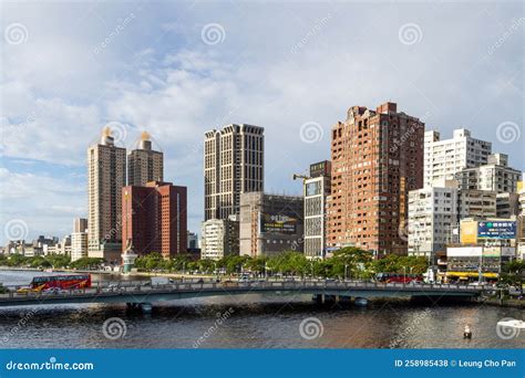 Kaohsiung city skyline editorial stock photo. Image of harbor - 258985438