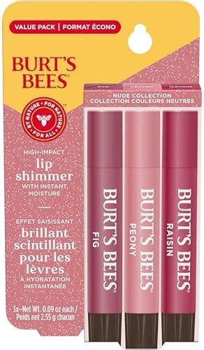 Amazon Burt S Bees Lip Shimmer Nude Collection Tinted Lip Balm Stick Moisturizing For All