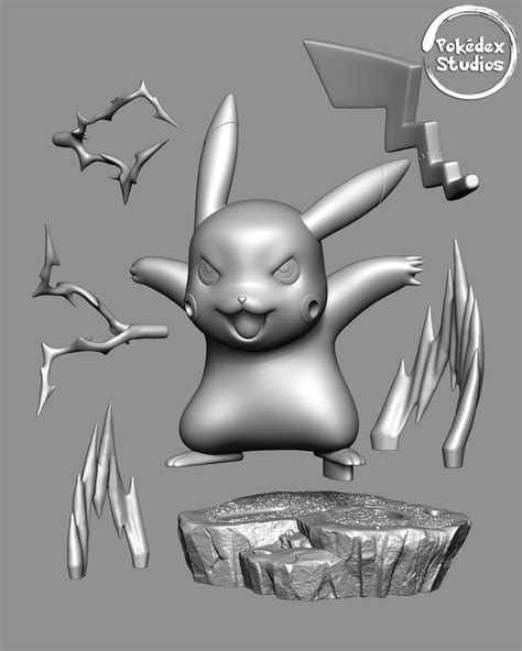 Pikachu STL Pokedex Studios Pokemon STL Digital File Fan Art Etsy