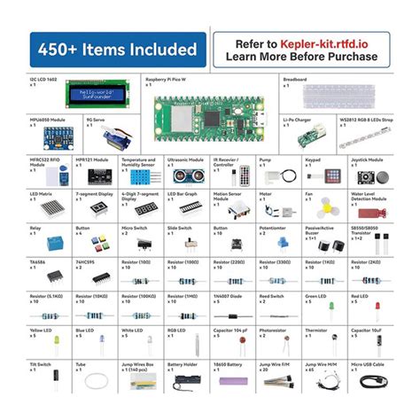 Sunfounder Raspberry Pi Pico W Ultimate Starter Kit Kepler