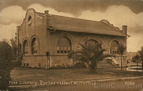 Free Library Porterville Ca Postcard