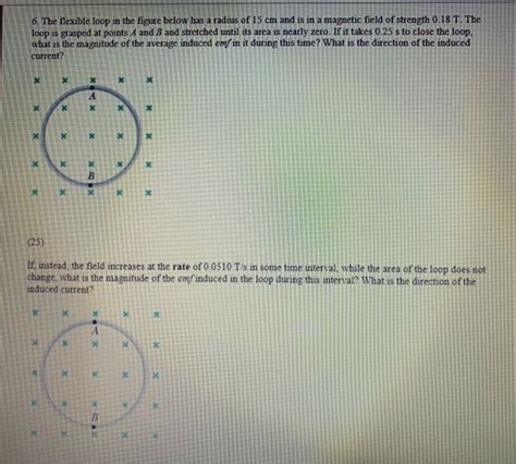 Solved 6 The Flexible Loop In The Figure Below Has A Radius Chegg