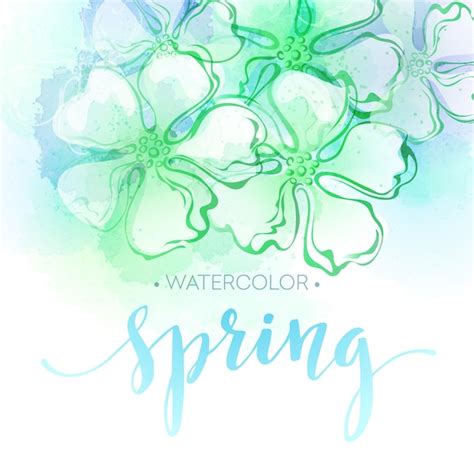 Premium Vector Watercolor Spring Flower Background Illustration