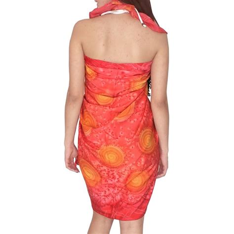 Sarong Bathing Suit Pareo Wrap Bikini Cover Ups Womens Skirt Swimsuit Swimwear Sunset Red
