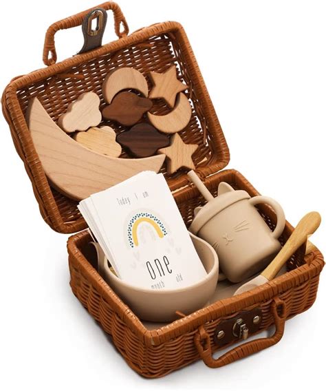 Amazon Promise Babe 出産祝い 男の子 女の子 豪華 点セット 離乳食 食器 吸盤付き 食品グレードシリコン ひっくりかえない 高温消毒可 電子レンジ対応 積み木 バ