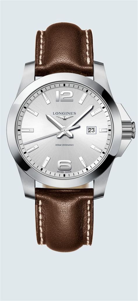 Watch Longines Conquest L37604765 In 2020 Brown Leather Strap