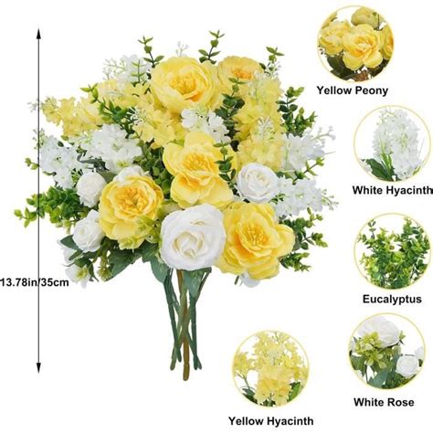 Fleurs Artificielles Faux Fleurs De Mariage Combin Pour Diy Bouquets