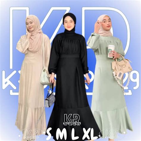 Jual Flowear Emily Dress Gamis Remaja Perempuan Terbaru Crinkle Premium