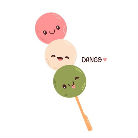 Premium Vector | Dango japanese traditional dessert isolated on white ...