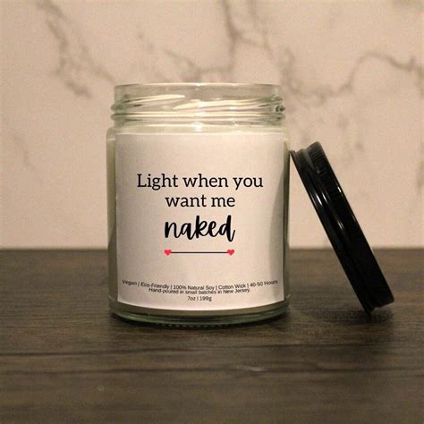 Light When You Want Me Naked Candle Valentine S Day Candle Romantic Candle Gift For Her Gift For