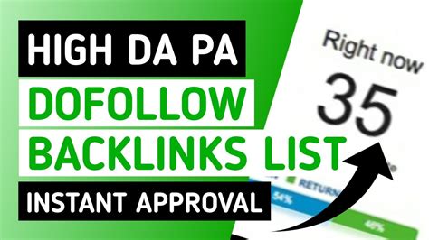 Dofollow Backlinks Instant Approval Free Dofollow Backlink List