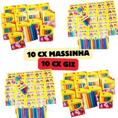 Cx Massinha De Modelar Cx Giz De Cera P Kit Festa Lembrancinha