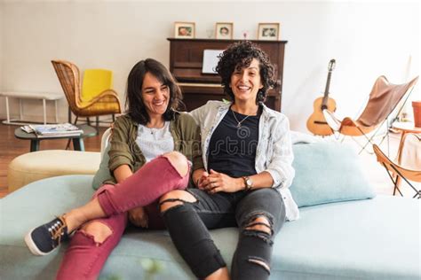 Affectionate Lesbian Couple Portrait Stock Image Image Of Happy Homosexual