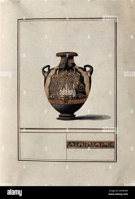 Above Red Figured Greek Water Jar Hydria Decorated With Figures And