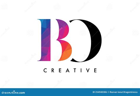 Diseño De Letras Bo Con Corte Creativo Y Textura Arcoiris Colorida Ilustración Del Vector